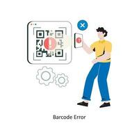 Barcode Error Flat Style Design Vector illustration. Stock illustration