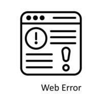 Web Error Vector  outline Icon Design illustration. Seo and web Symbol on White background EPS 10 File