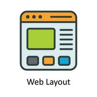 Web Layout Vector Fill outline Icon Design illustration. Seo and web Symbol on White background EPS 10 File