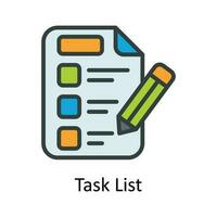 Task List Vector Fill outline Icon Design illustration. Seo and web Symbol on White background EPS 10 File