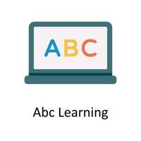 a B C aprendizaje vector plano icono diseño ilustración. educación y aprendizaje símbolo en blanco antecedentes eps 10 archivo