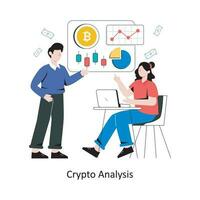 Crypto Analysis  flat style design vector illustration. stock illustration