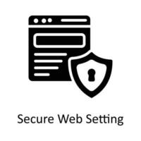 Secure Web Setting  Vector Solid Icon Design illustration. Seo and web Symbol on White background EPS 10 File