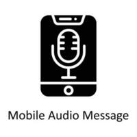 Mobile Audio Message Vector Solid Icon Design illustration. Seo and web Symbol on White background EPS 10 File