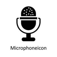 micrófono vector sólido icono diseño ilustración. usuario interfaz símbolo en blanco antecedentes eps 10 archivo