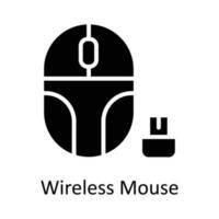 Wireless Mouse Vector  Solid Icon Design illustration. User interface Symbol on White background EPS 10 File