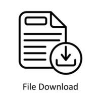 File Download Vector  outline Icon Design illustration. User interface Symbol on White background EPS 10 File