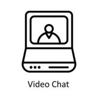vídeo charla vector contorno icono diseño ilustración. seo y web símbolo en blanco antecedentes eps 10 archivo