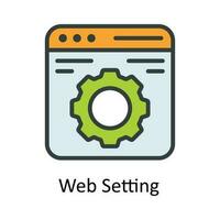 Web Setting Vector Fill outline Icon Design illustration. User interface Symbol on White background EPS 10 File