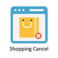 Shopping Cancel Vector  Flat Icon Design illustration. Ecommerce and shopping Symbol on White background EPS 10 File