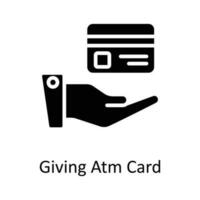 Giving Atm Card  Vector Solid Icon Design illustration. Seo and web Symbol on White background EPS 10 File