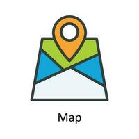 Map Vector Fill outline Icon Design illustration. User interface Symbol on White background EPS 10 File