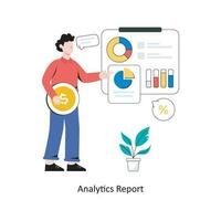 Analytics Report flat style design vector illustration. stock illustration