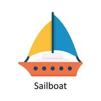 Sailboat Vector  Flat Icon Design illustration. Sports and games  Symbol on White background EPS 10 File