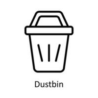 Dustbin Vector  outline Icon Design illustration. User interface Symbol on White background EPS 10 File