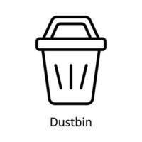 Dustbin Vector  outline Icon Design illustration. User interface Symbol on White background EPS 10 File