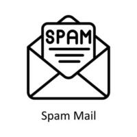 Spam Mail  Vector  outline Icon Design illustration. Seo and web Symbol on White background EPS 10 File