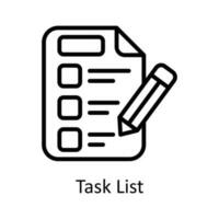Task List Vector  outline Icon Design illustration. Seo and web Symbol on White background EPS 10 File