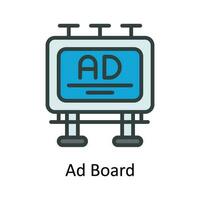 Ad Board Vector Fill outline Icon Design illustration. Seo and web Symbol on White background EPS 10 File