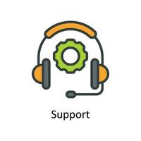 Support Vector Fill outline Icon Design illustration. Seo and web Symbol on White background EPS 10 File