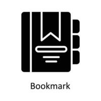 Bookmark Vector  Solid Icon Design illustration. User interface Symbol on White background EPS 10 File