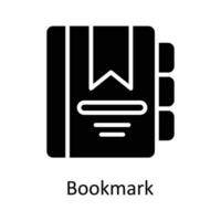 Bookmark Vector  Solid Icon Design illustration. User interface Symbol on White background EPS 10 File