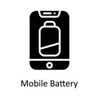 móvil batería vector sólido icono diseño ilustración. usuario interfaz símbolo en blanco antecedentes eps 10 archivo