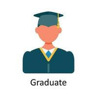 Graduate Vector  Flat Icon Design illustration. Education and learning Symbol on White background EPS 10 File