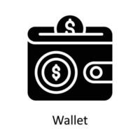 Wallet  Vector  Solid Icon Design illustration. User interface Symbol on White background EPS 10 File