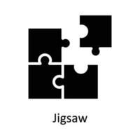 Jigsaw  Vector  Solid Icon Design illustration. User interface Symbol on White background EPS 10 File