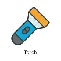 Torch Vector Fill outline Icon Design illustration. User interface Symbol on White background EPS 10 File