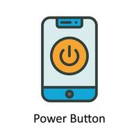 Power Button Vector Fill outline Icon Design illustration. User interface Symbol on White background EPS 10 File