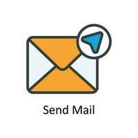 Send Mail Vector Fill outline Icon Design illustration. Seo and web Symbol on White background EPS 10 File