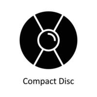 Compact Disc Vector  Solid Icon Design illustration. User interface Symbol on White background EPS 10 File