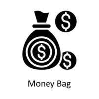 Money Bag  Vector Solid Icon Design illustration. Seo and web Symbol on White background EPS 10 File