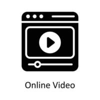 Online Video Vector Solid Icon Design illustration. Seo and web Symbol on White background EPS 10 File
