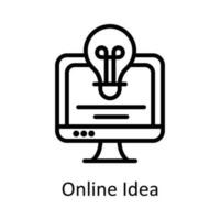 en línea idea vector contorno icono diseño ilustración. seo y web símbolo en blanco antecedentes eps 10 archivo