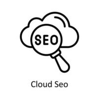 Cloud Seo Vector  outline Icon Design illustration. Seo and web Symbol on White background EPS 10 File