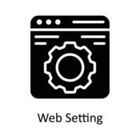 Web Setting Vector  Solid Icon Design illustration. User interface Symbol on White background EPS 10 File