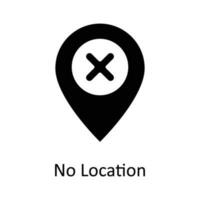No Location Vector  Solid Icon Design illustration. User interface Symbol on White background EPS 10 File
