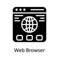 Web Browser  Vector  Solid Icon Design illustration. User interface Symbol on White background EPS 10 File