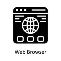 web navegador vector sólido icono diseño ilustración. usuario interfaz símbolo en blanco antecedentes eps 10 archivo