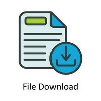 File Download Vector Fill outline Icon Design illustration. User interface Symbol on White background EPS 10 File