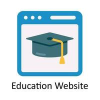 educación sitio web vector plano icono diseño ilustración. educación y aprendizaje símbolo en blanco antecedentes eps 10 archivo
