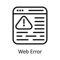 Web Error Vector  outline Icon Design illustration. Seo and web Symbol on White background EPS 10 File