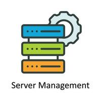 Server Management Vector Fill outline Icon Design illustration. Seo and web Symbol on White background EPS 10 File