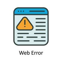 Web Error Vector Fill outline Icon Design illustration. Seo and web Symbol on White background EPS 10 File