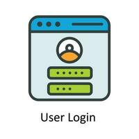 User Login  Vector Fill outline Icon Design illustration. Seo and web Symbol on White background EPS 10 File