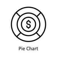 Pie Chart Vector  outline Icon Design illustration. User interface Symbol on White background EPS 10 File