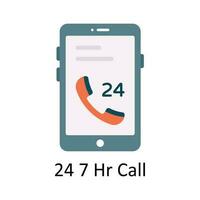 24 7 Hr Call Vector  Flat Icon Design illustration. Ecommerce and shopping Symbol on White background EPS 10 File